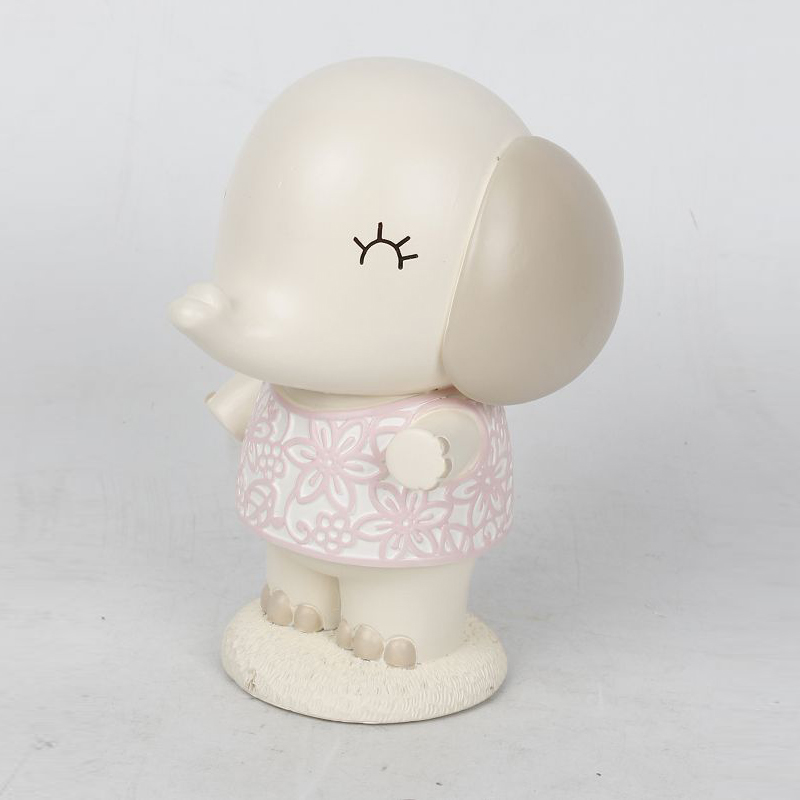Sitting Elephant Girl Coin Bank Box